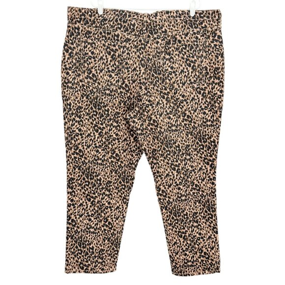 Terra & Sky Womens Straight Stretch Brown Black Leopard Denim Jeans Plus 24W NWT - Picture 2 of 10